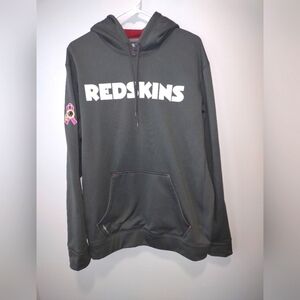 NFL Team Apparel Redskins breast cancer awareness hoodie, men's Large, therma-fi
